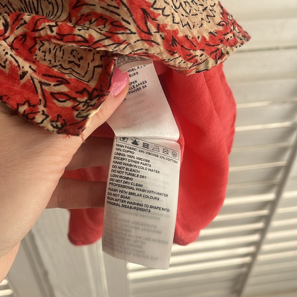 ba&sh Red and Gold Patterned Dress - Picture 8 of 14